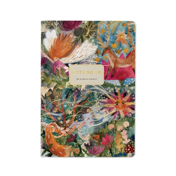 Set of 2 Bruno Visconti A5 Notebooks – Electric Fantasy & Symmetrical Flora – Pe - Picture 2 of 8